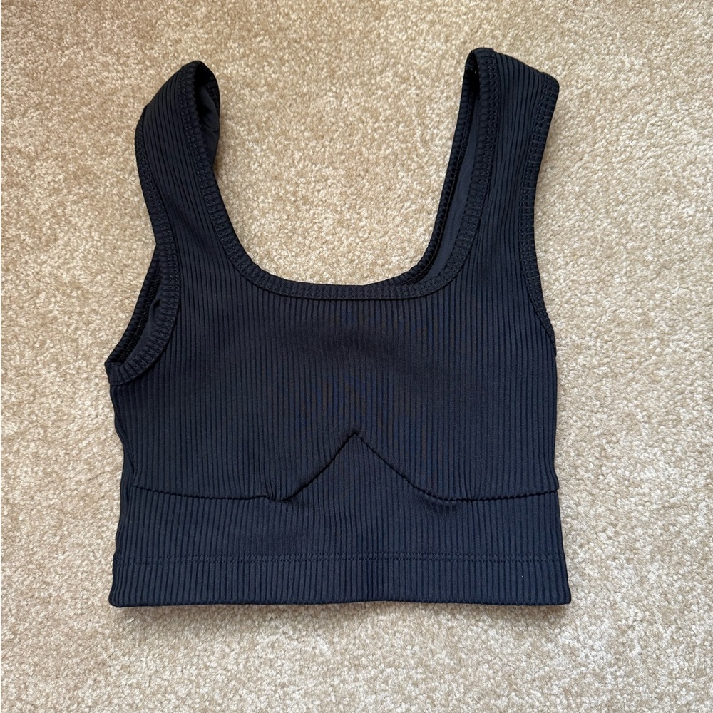 Year of Ours Black Ribbed Tank Top